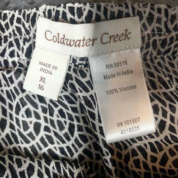 Coldwater Creek Women's Reversible Skirt Size XL (16) Black White Abstract Artsy - Picture 3 of 6